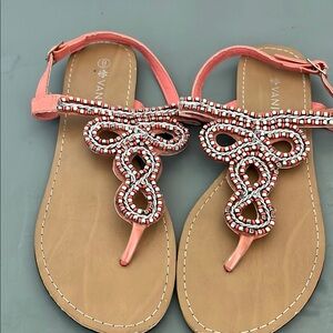 Vanity Pink Rhinestone Sandals Elegant Summer Footwear